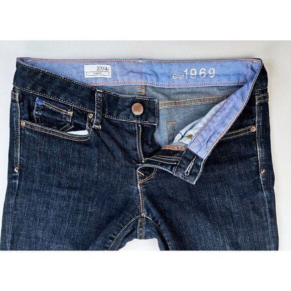 Gap 1969 27X33 Womens Curvy Blue Denim Size 27/4R 5 Pocket Jeans Cotton Elastane - Picture 12 of 12